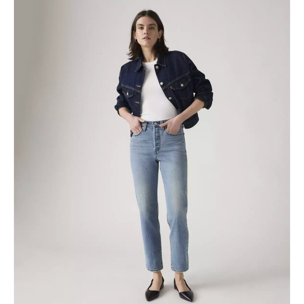 Levi's 28x28 Premium Wedgie Straight Ankle Women's Jeans Invest Access Med Wash